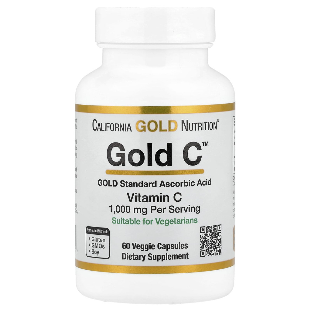 California Gold Nutrition, Gold Câ„¢, USP Grade Vitamin C, 1,000 mg, 60 Veggie Capsules