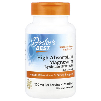 Doctor's Best, High Absorption Magnesium, 120 Tablets, (100 mg per Tablet)