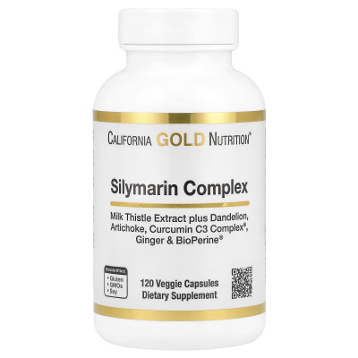 California Gold Nutrition, Silymarin Complex, Milk Thistle Extract Plus Dandelion, Artichoke, Curcumin C3 ComplexÂ®, Ginger, and BioPerineÂ®, 120 Veggie Capsules