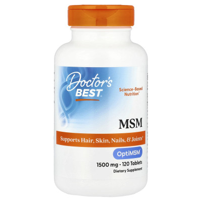 Doctor's Best, MSM with OptiMSMÂ®, 1,500 mg, 120 Tablets
