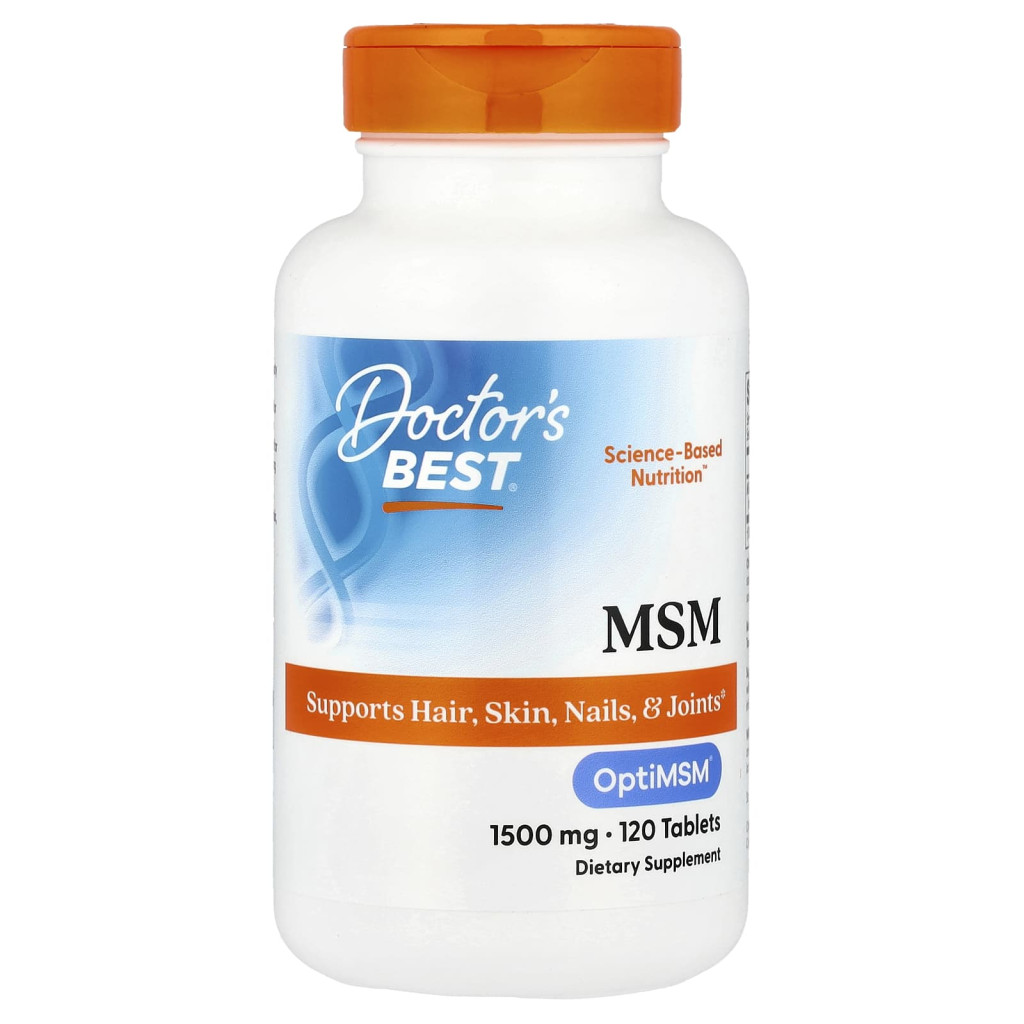 Doctor's Best, MSM with OptiMSMÂ®, 1,500 mg, 120 Tablets