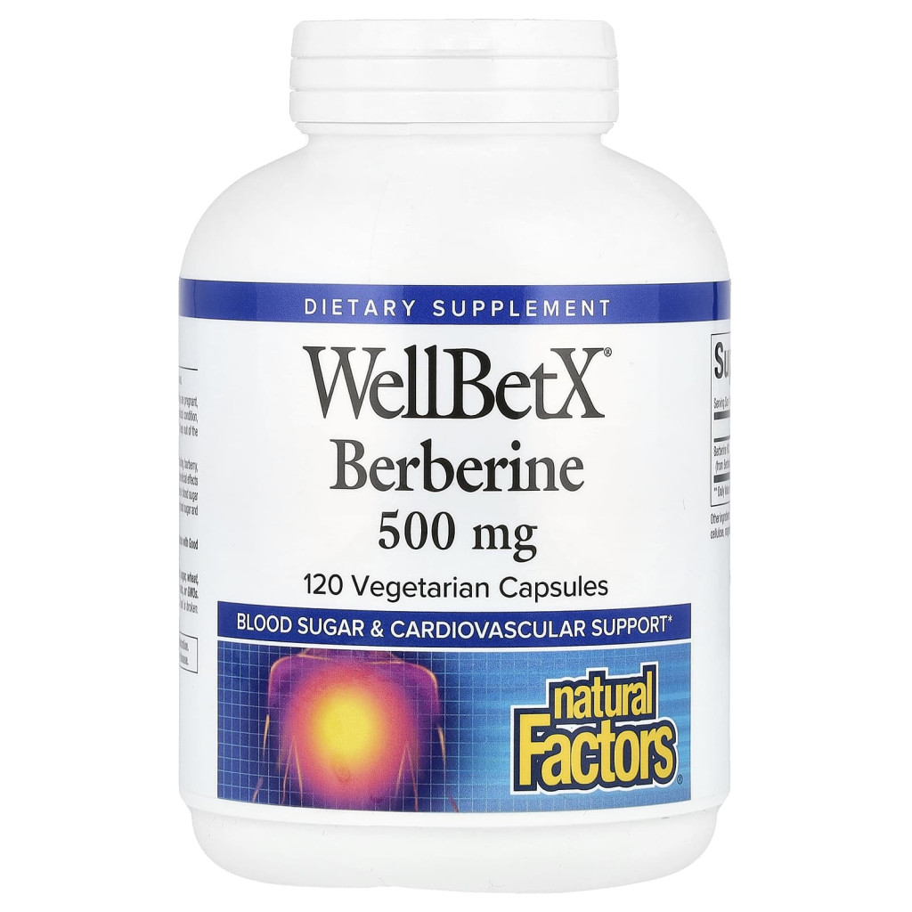 Natural Factors, WellBetXÂ®, Berberine, 500 mg, 120 Vegetarian Capsules